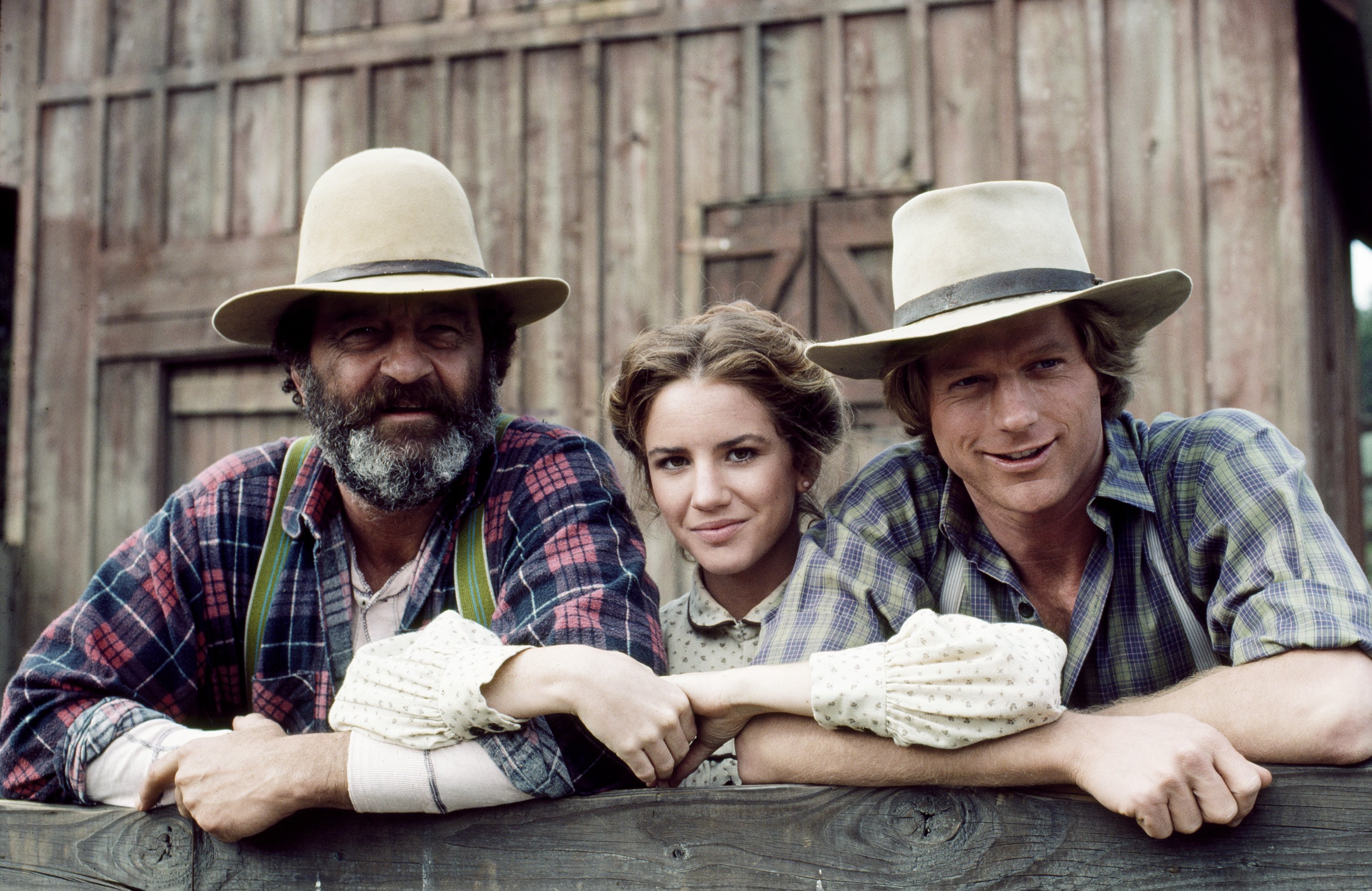 Victor French (from left), Melissa Gilbert and Dean Butler on "Little House on the Prairie."