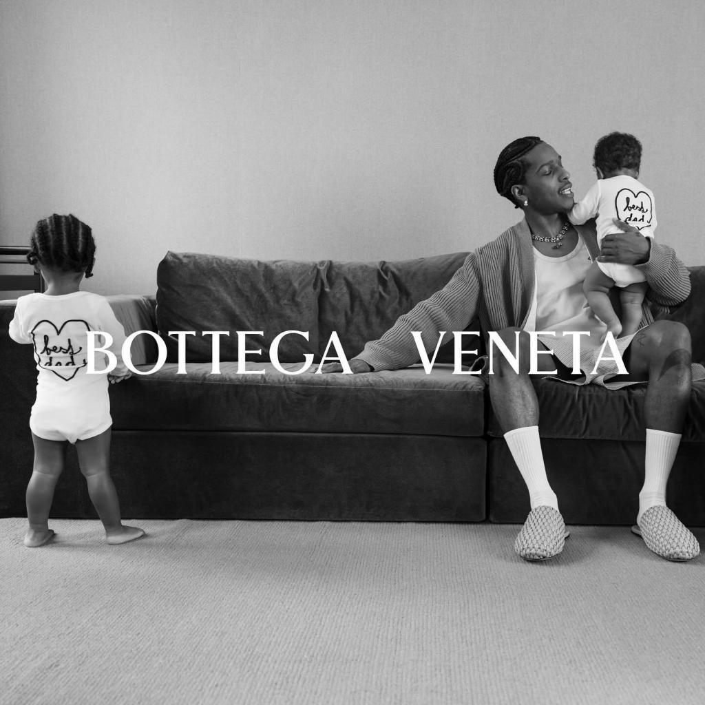 A$AP Rocky with his sons, Riot and RZA.