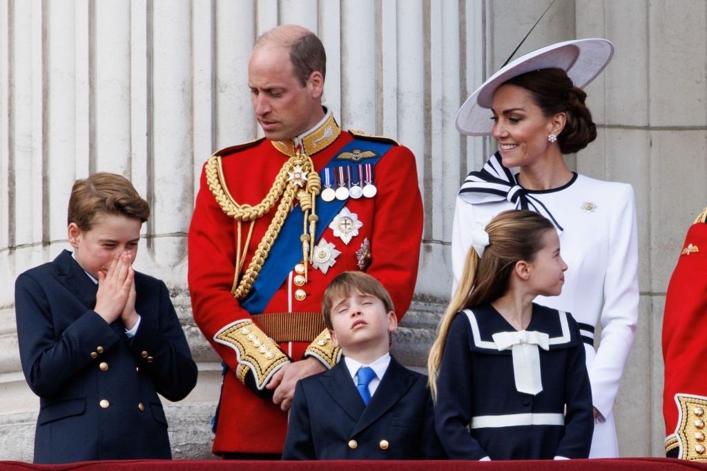 Britain's Prince George, William Prince of Wales, Prince Louis, Princess Charlotte and Catherine Princess of Wales 