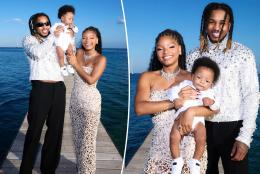Halle Bailey shares first photos of son Halo's face during family trip to Italy with DDG