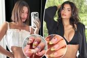 Hailey Bieber and Kylie Jenner's graphic nail art