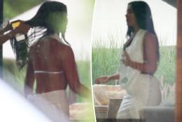 Kim Kardashian rocks halter top, matching skirt at Michael Rubin’s Fourth of July white party in the Hamptons