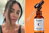 Kyle Richards with an inset of vitamin C serum