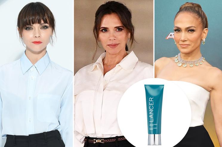 Christina Ricci, Victoria Beckham and Jennifer Lopez with an inset of Lancer The Polish