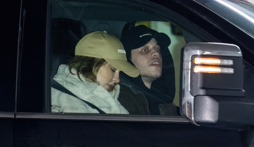 Madelyn Cline and Pete Davidson driving 