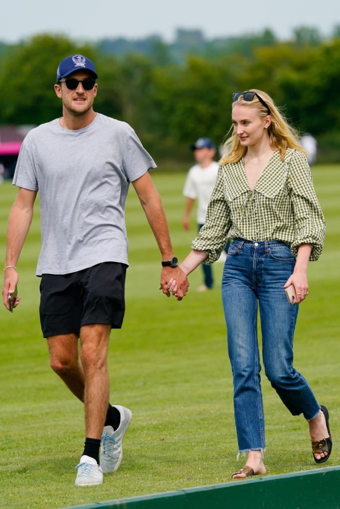 Sophie Turner with her boyfriend Peregrine Pearson.