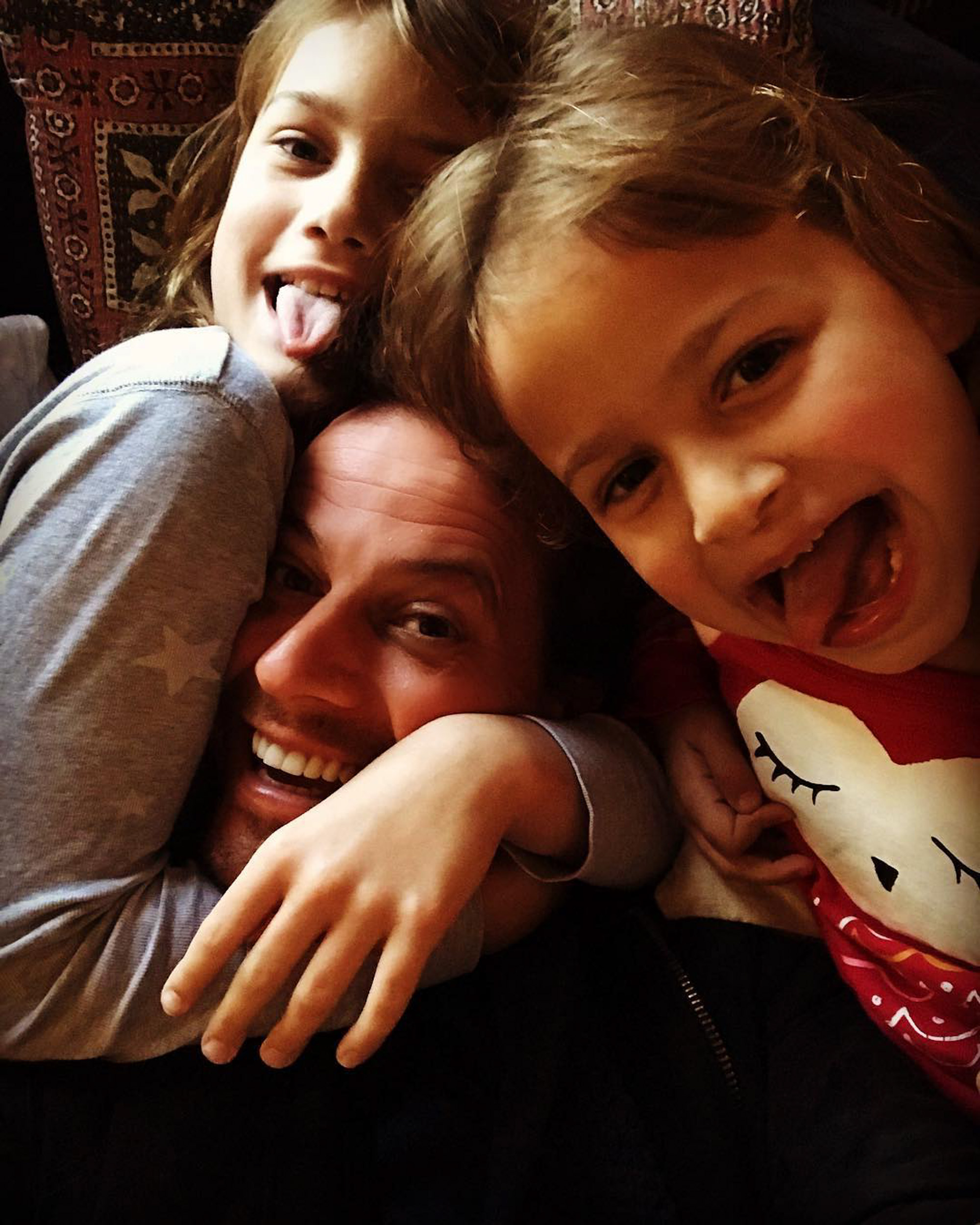 Ioan Gruffudd with his two girls.