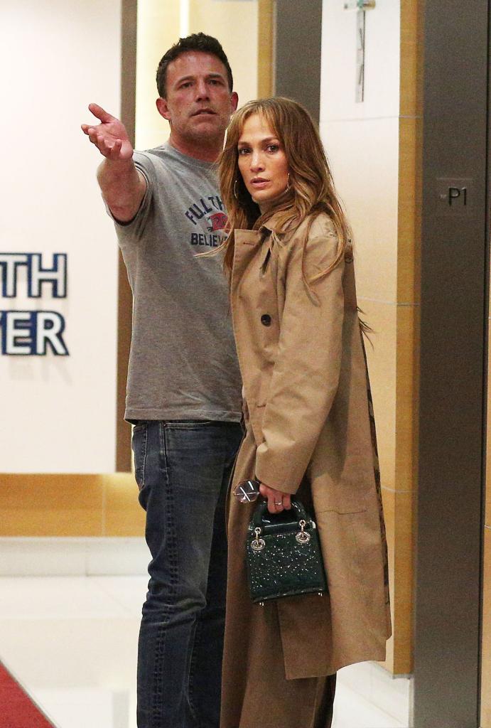Ben Affleck and Jennifer Lopez stop by Soho house in Los Angeles.