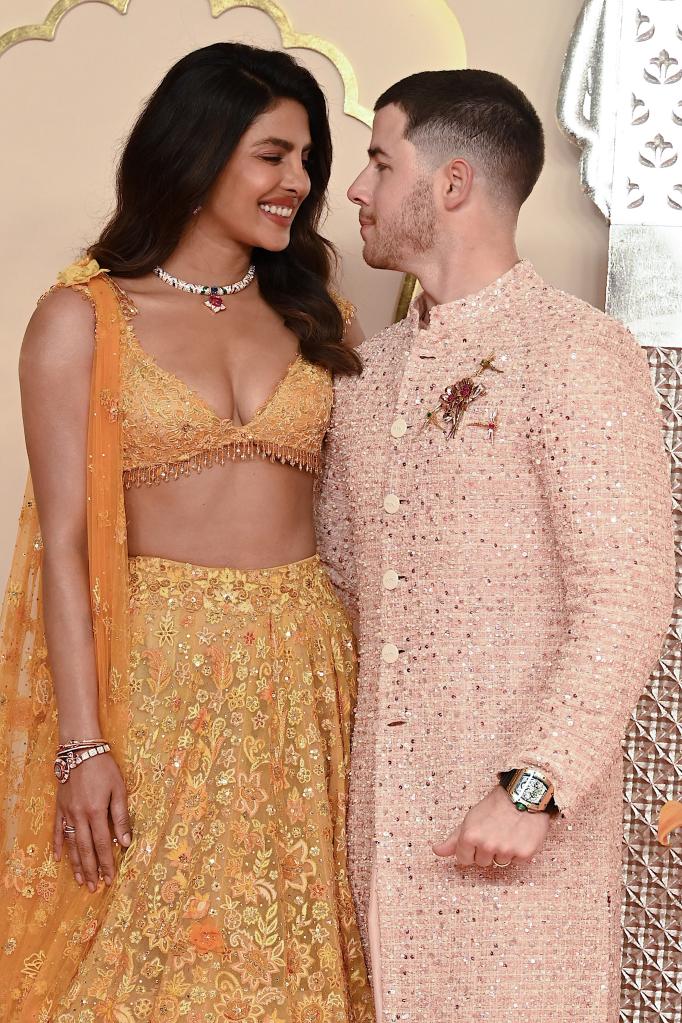 Priyanka Chopra and Nick Jonas at the July 2024 wedding of Anant Ambani and Radhika Merchant