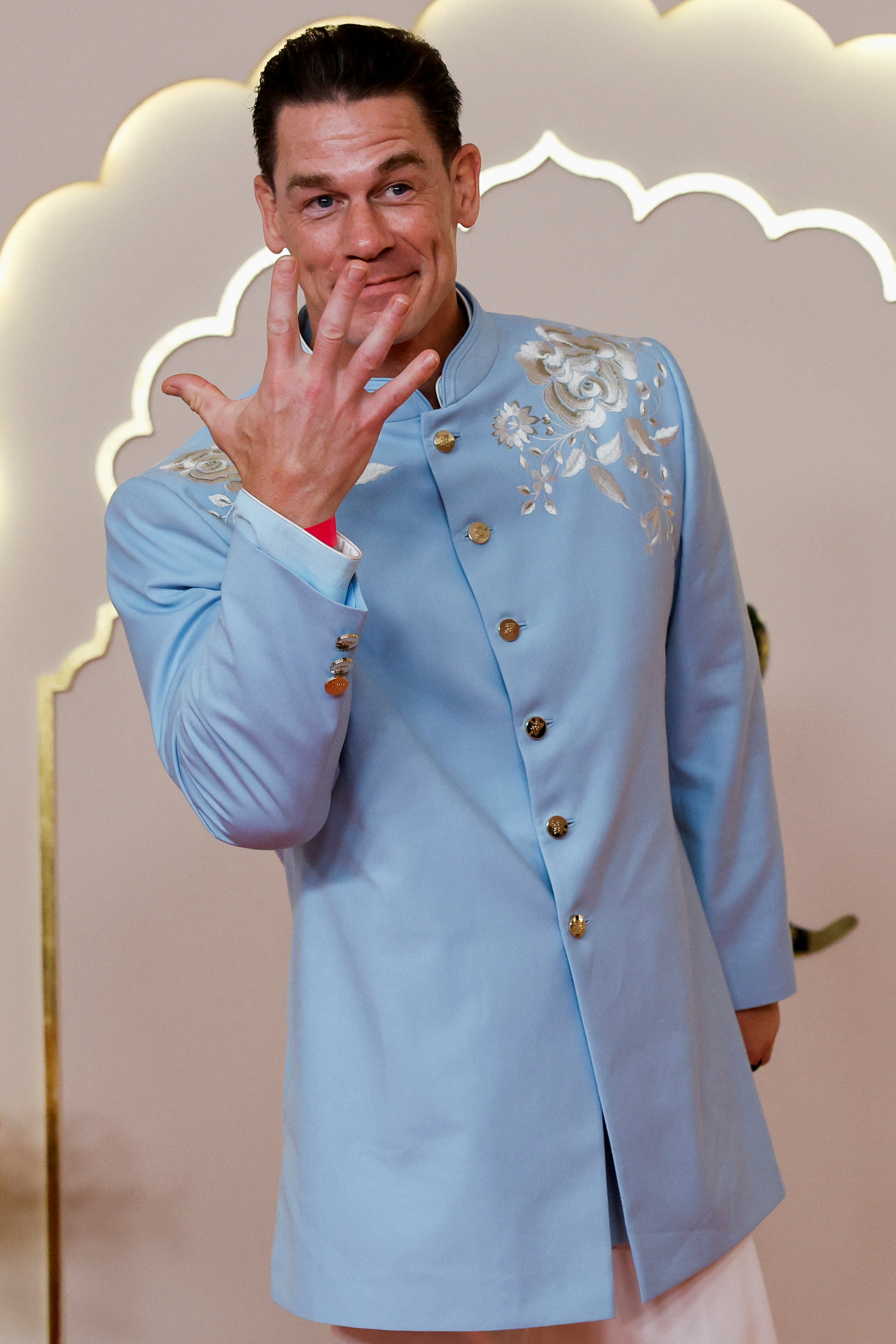 John Cena at the July 2024 wedding of Anant Ambani and Radhika Merchant