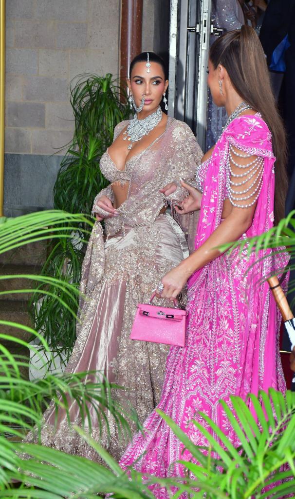 Kim Kardashian and Khloe Kardashian  at Anant Ambani's wedding.