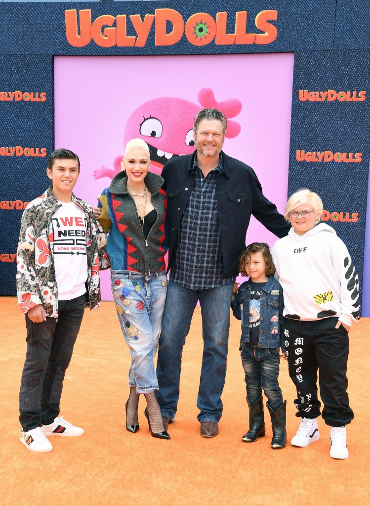 Blake Shelton, Gwen Stefani and sons at "Ugly Dolls" premiere in 2019