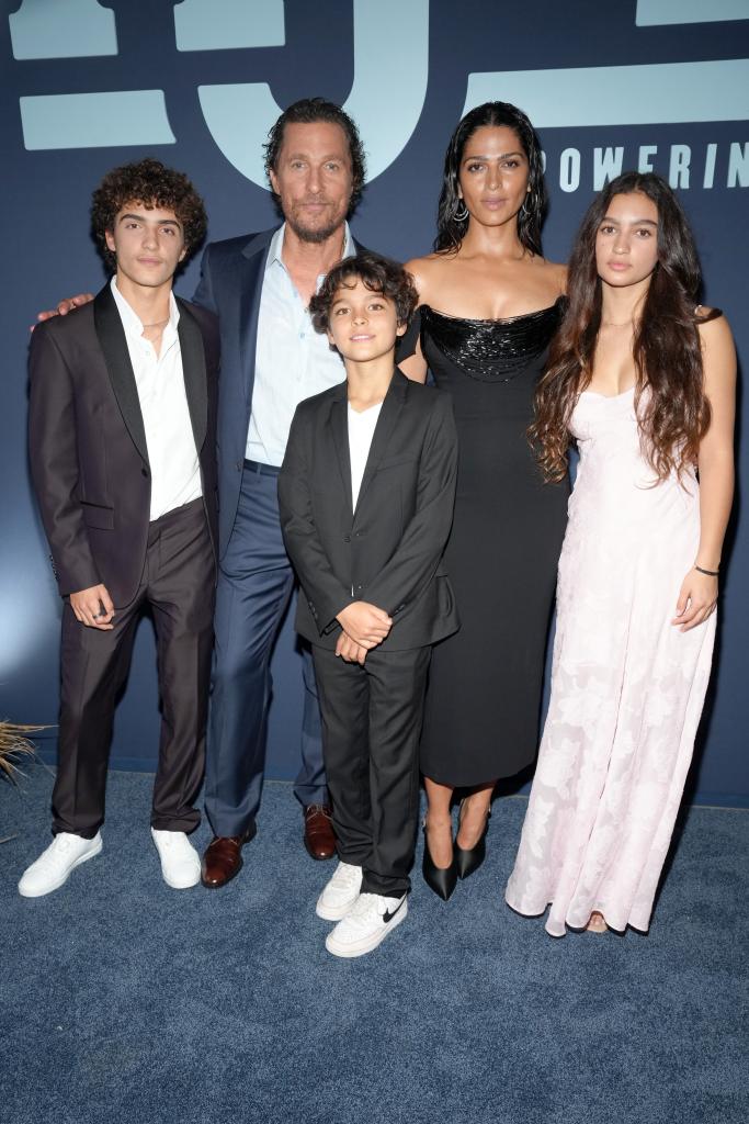 Levi McConaughey, Matthew McConaughey, Livingston McConaughey, Camila Alves McConaughey and Vida McConaughey in 2024