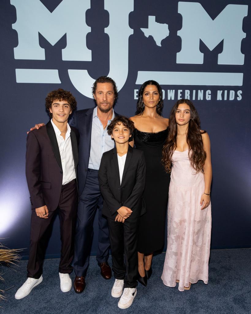 Levi McConaughey, Matthew McConaughey, Livingston McConaughey, Camila Alves McConaughey and Vida McConaughey in 2024