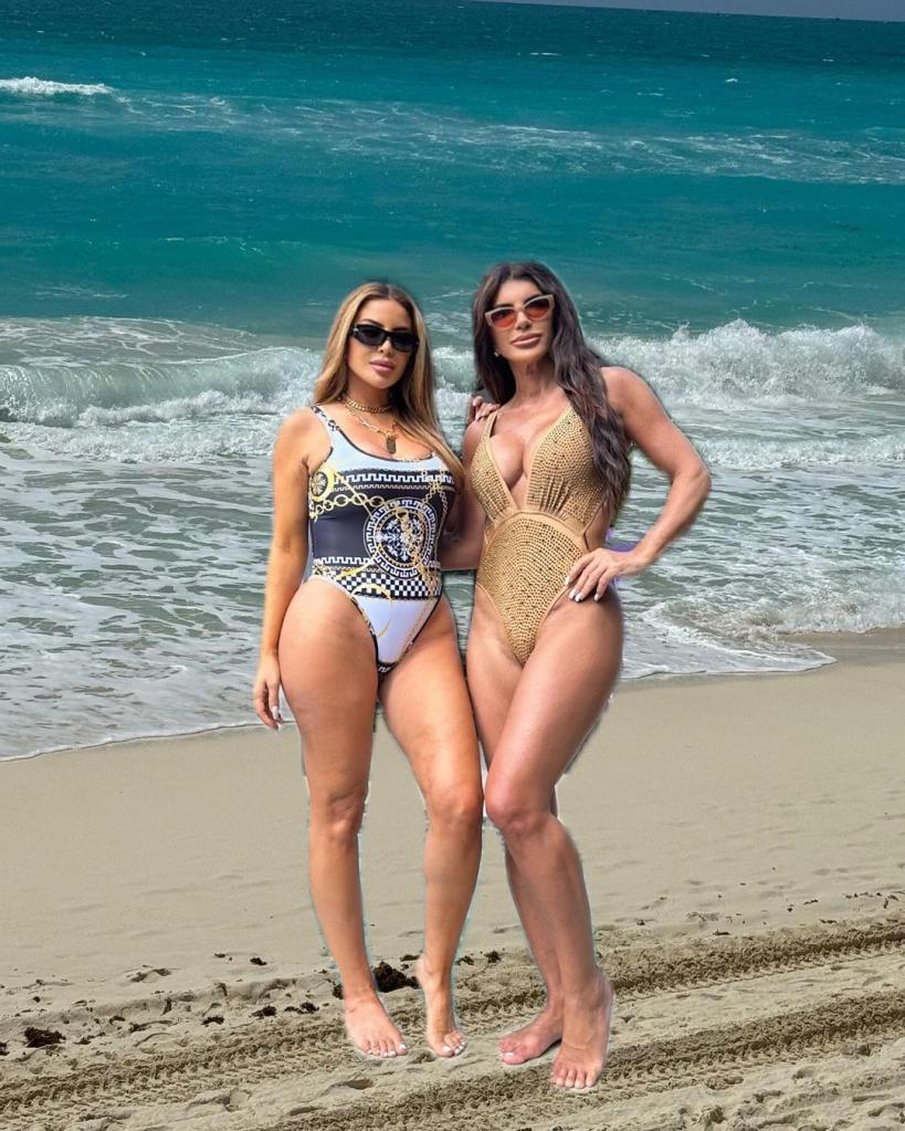 Teresa Giudice and Larsa Pippen Photoshopped on a beach.