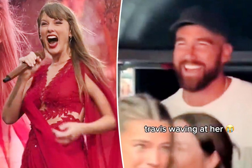 Watch Taylor Swift react to Travis Kelce’s Dublin concert arrival — as fans believe he ‘surprised’ her