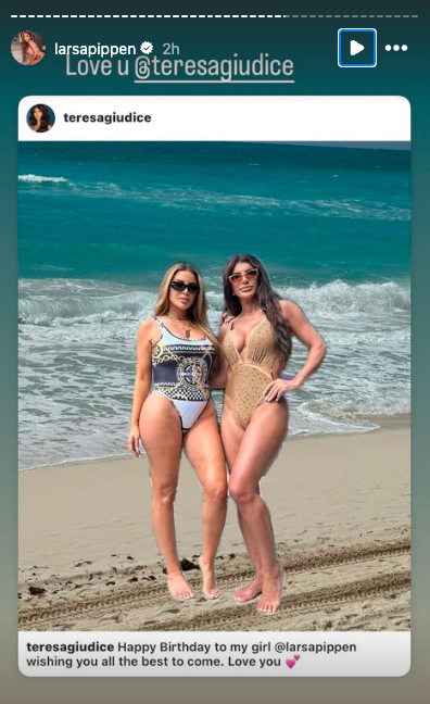 Teresa Giudice and Larsa Pippen Photoshopped on a beach.