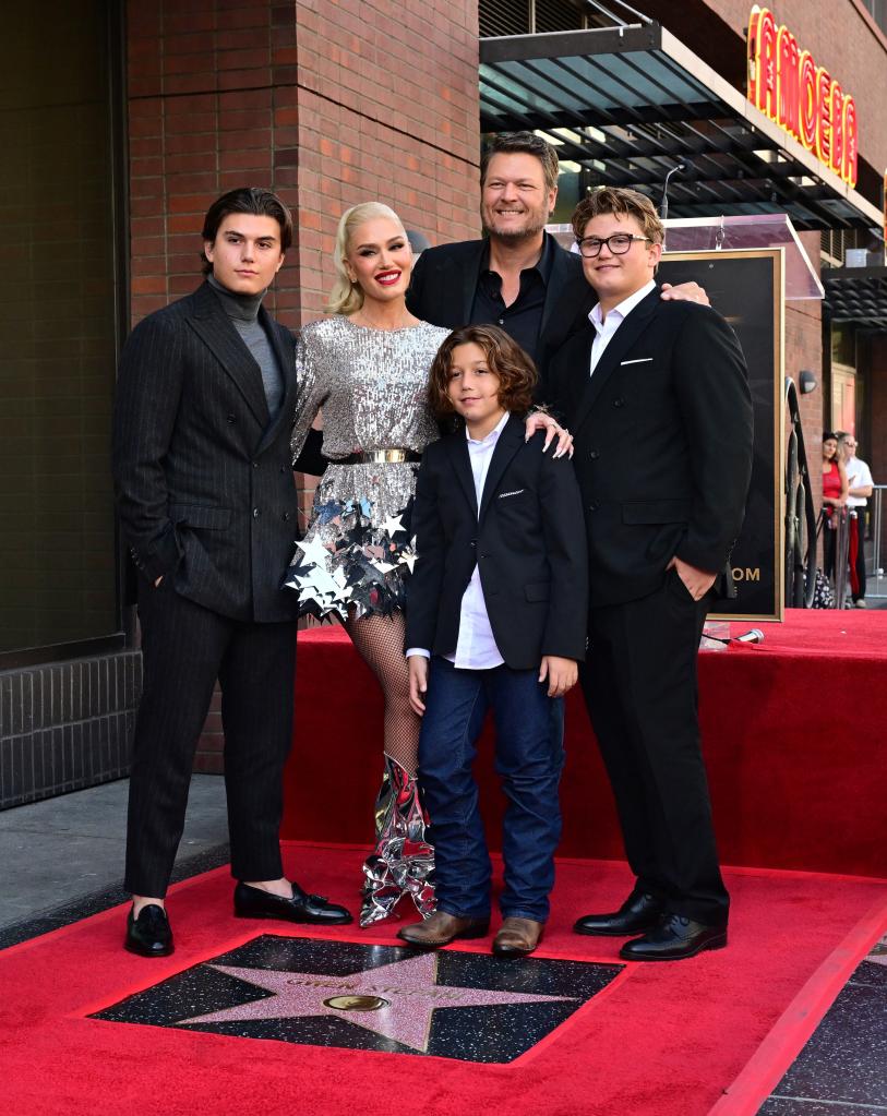 Gwen Stefani, Blake Shelton and her sons at 2023 Walk of Fame ceremony