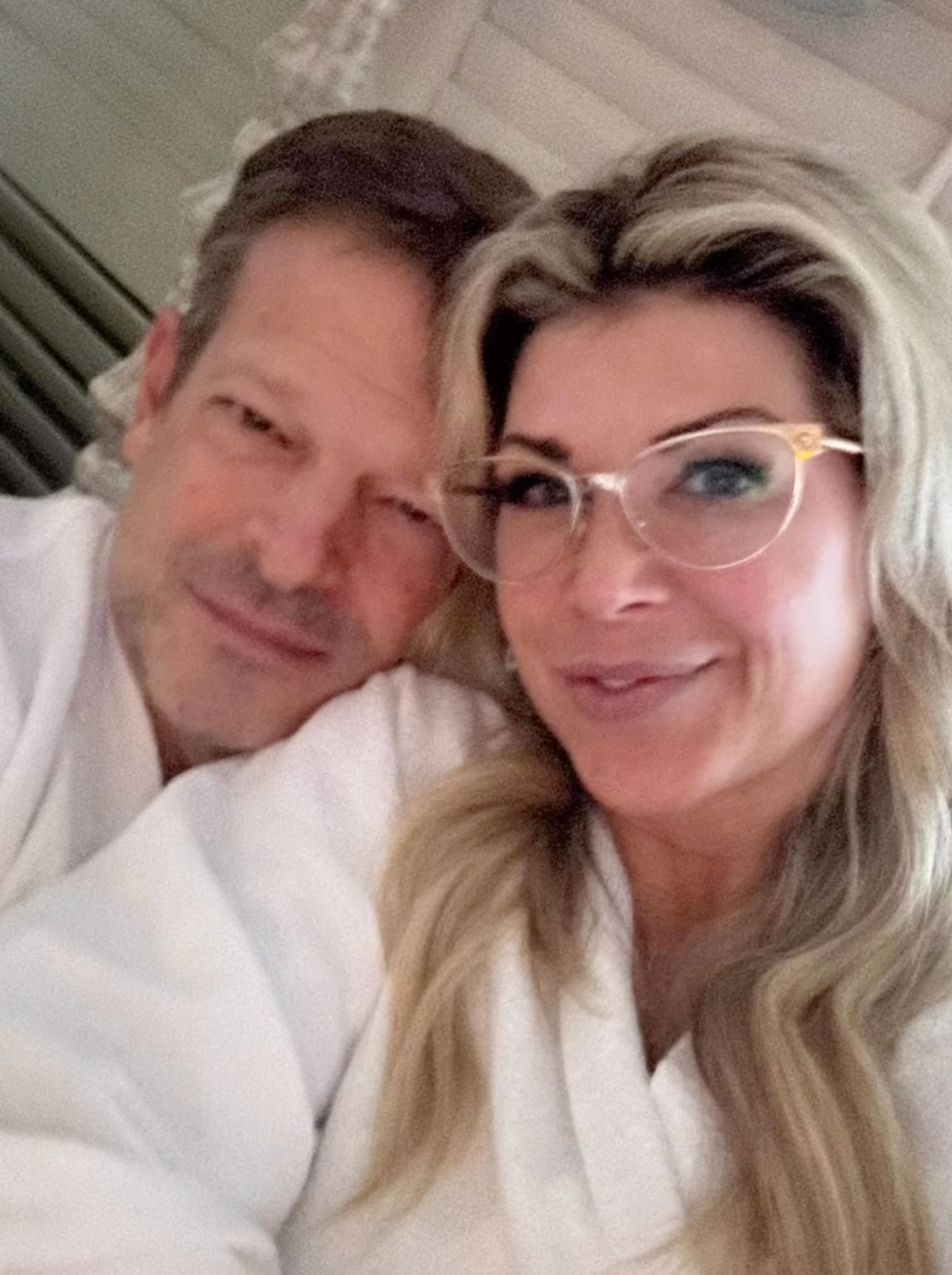 A selfie of John Janssen and Alexis Bellino