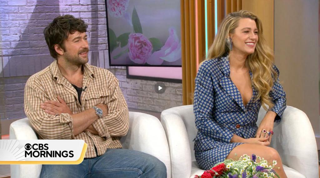 Brandon Sklenar and Blake Lively on "CBS Mornings"