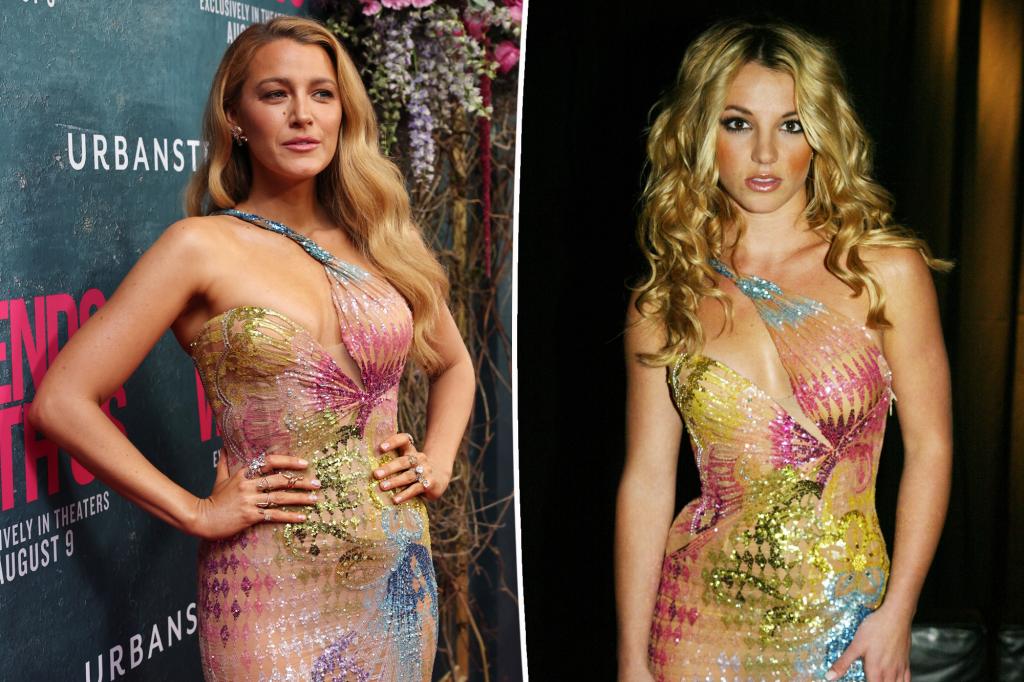 Blake Lively channels ‘ultimate queen’ Britney Spears in exact same 2002 Versace dress at ‘It Ends With Us’ premiere