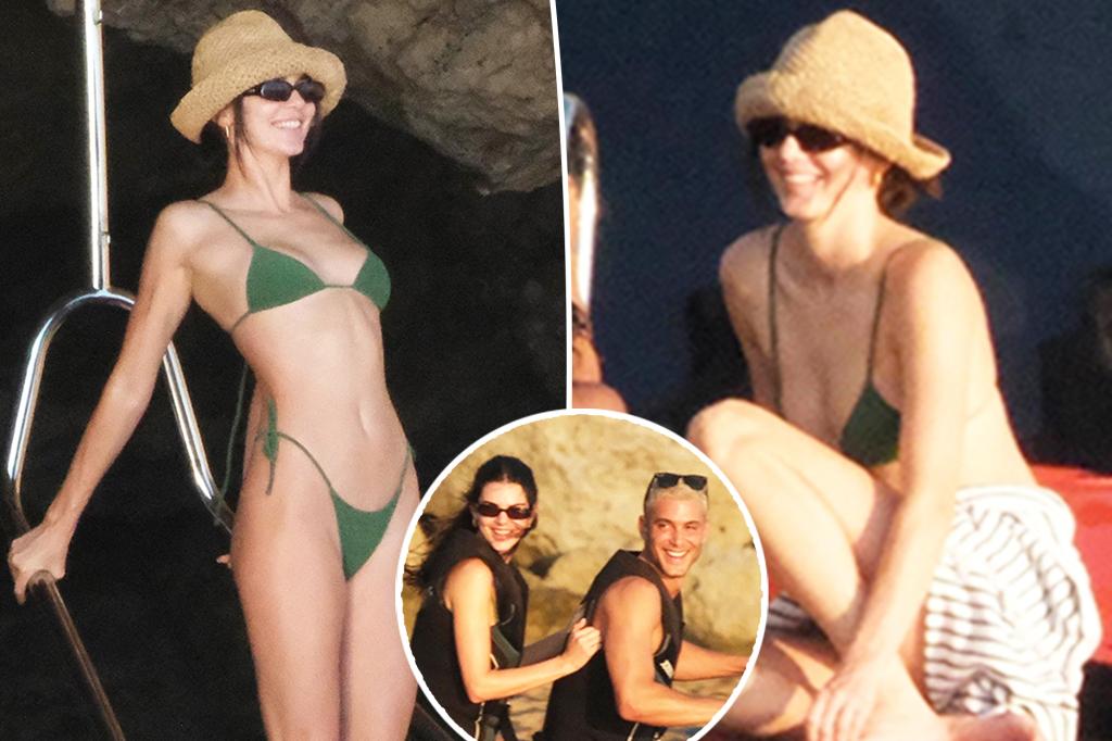 Kendall Jenner flaunts her model physique with tiny string bikini in Ibiza