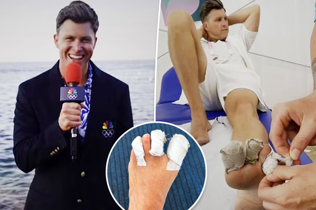 Colin Jost gives ‘foot update’ after exiting Olympics hosting job because of multiple injuries