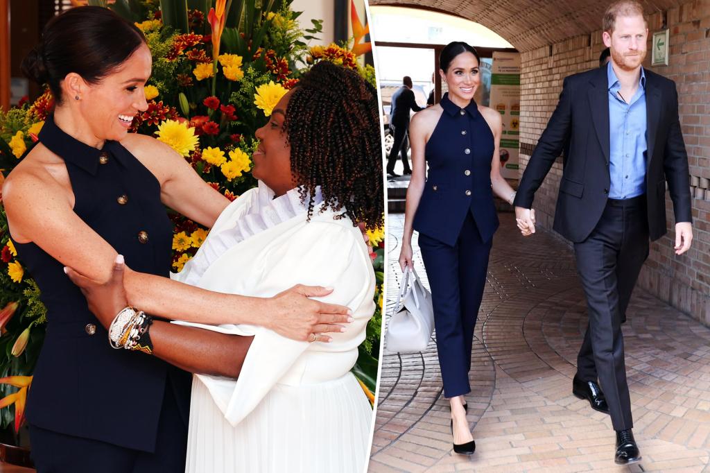 Meghan Markle kicks off Colombia trip in chic halter vest and trousers