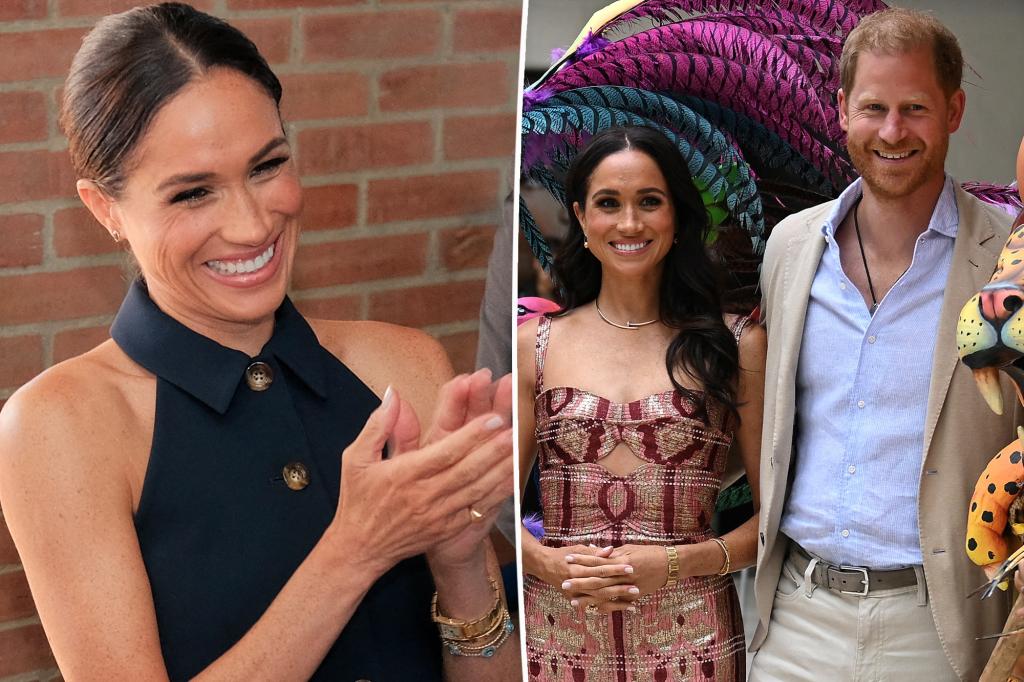 Prince Harry and Meghan Markle speak Spanish during adorable visit to kindergarten class in Colombia