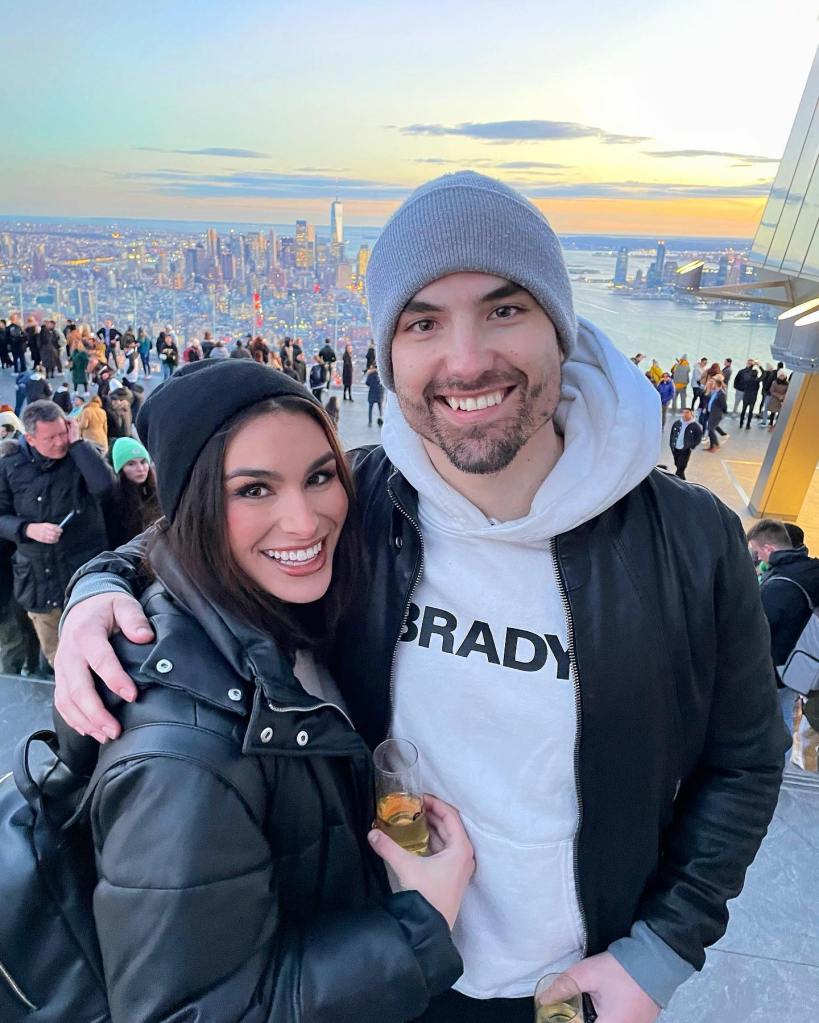 Ashley Iaconetti and Jared Haibon pose together in New York City.