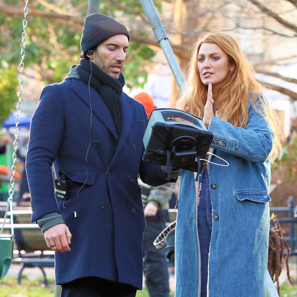 Blake Lively films "It Ends with Us" in Van Vorst Park in Jersey City, New Jersey.