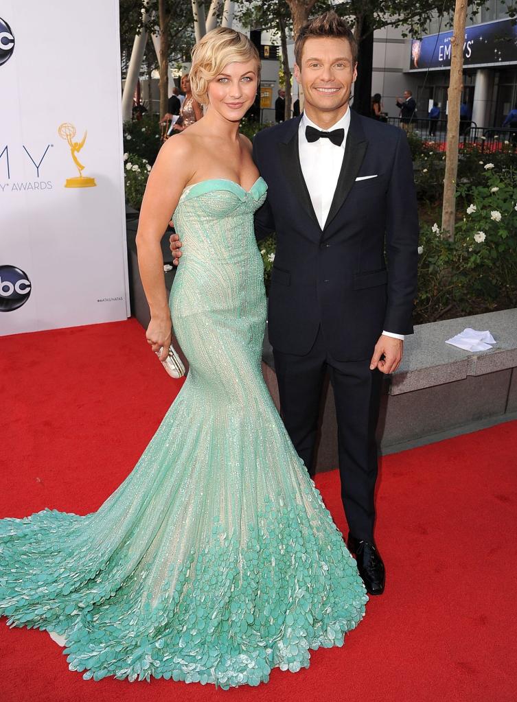 Julianne Hough and Ryan Seacrest at the 64th Primetime Emmy Awards.