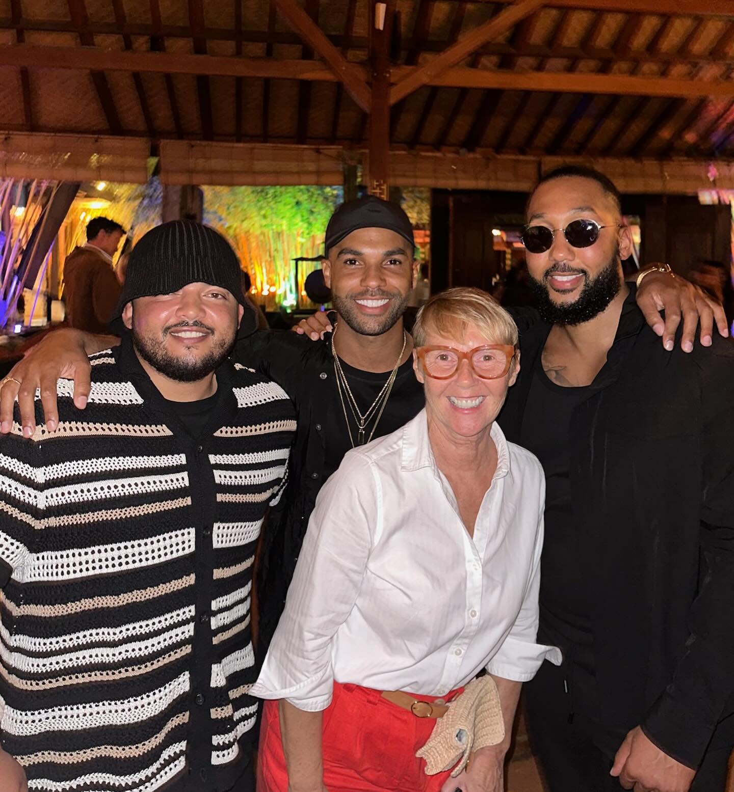 Lucien Laviscount and his mother and brothers.