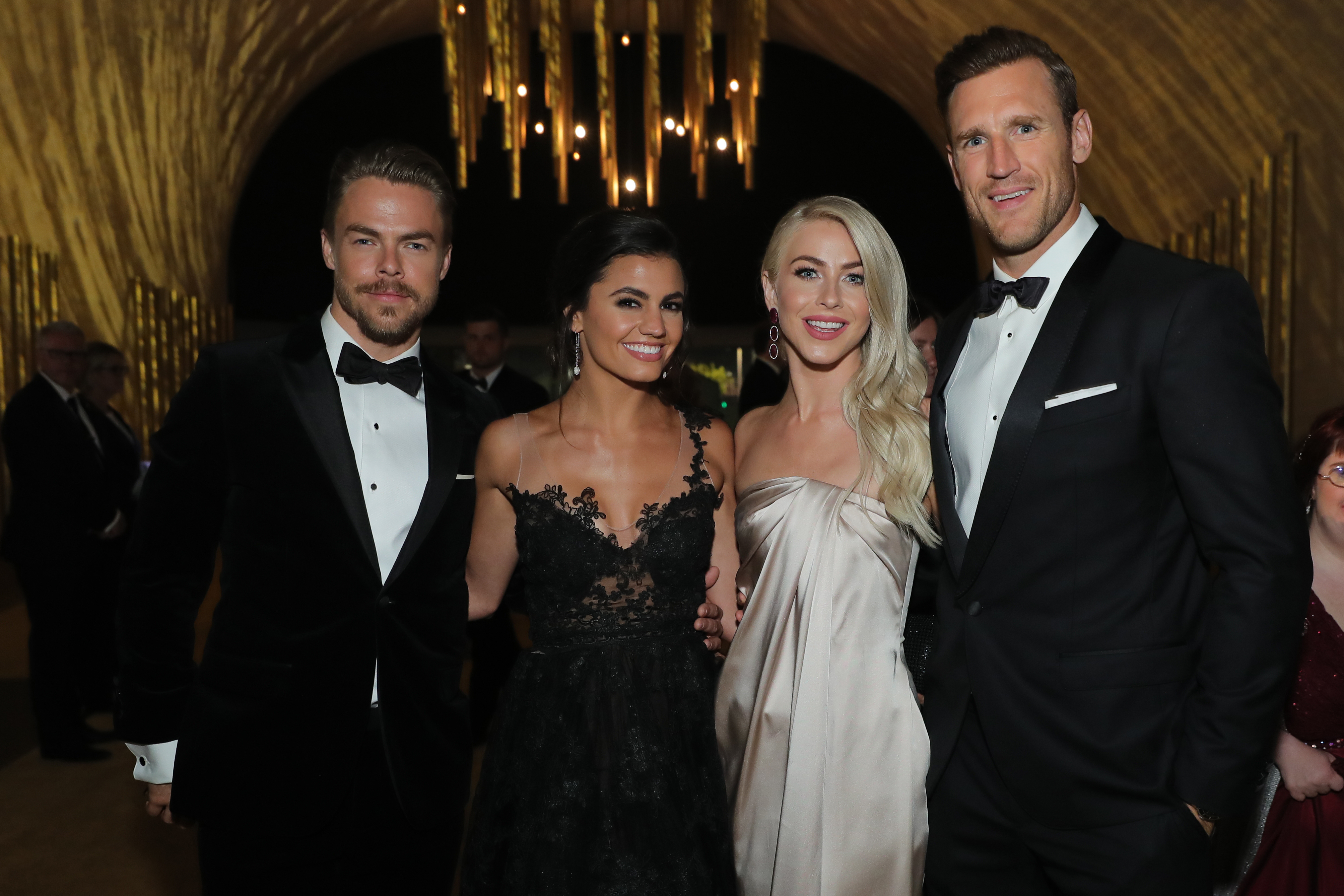 Julianne Hough and Brooks Laich with Derek Hough and Hayley Erbert,