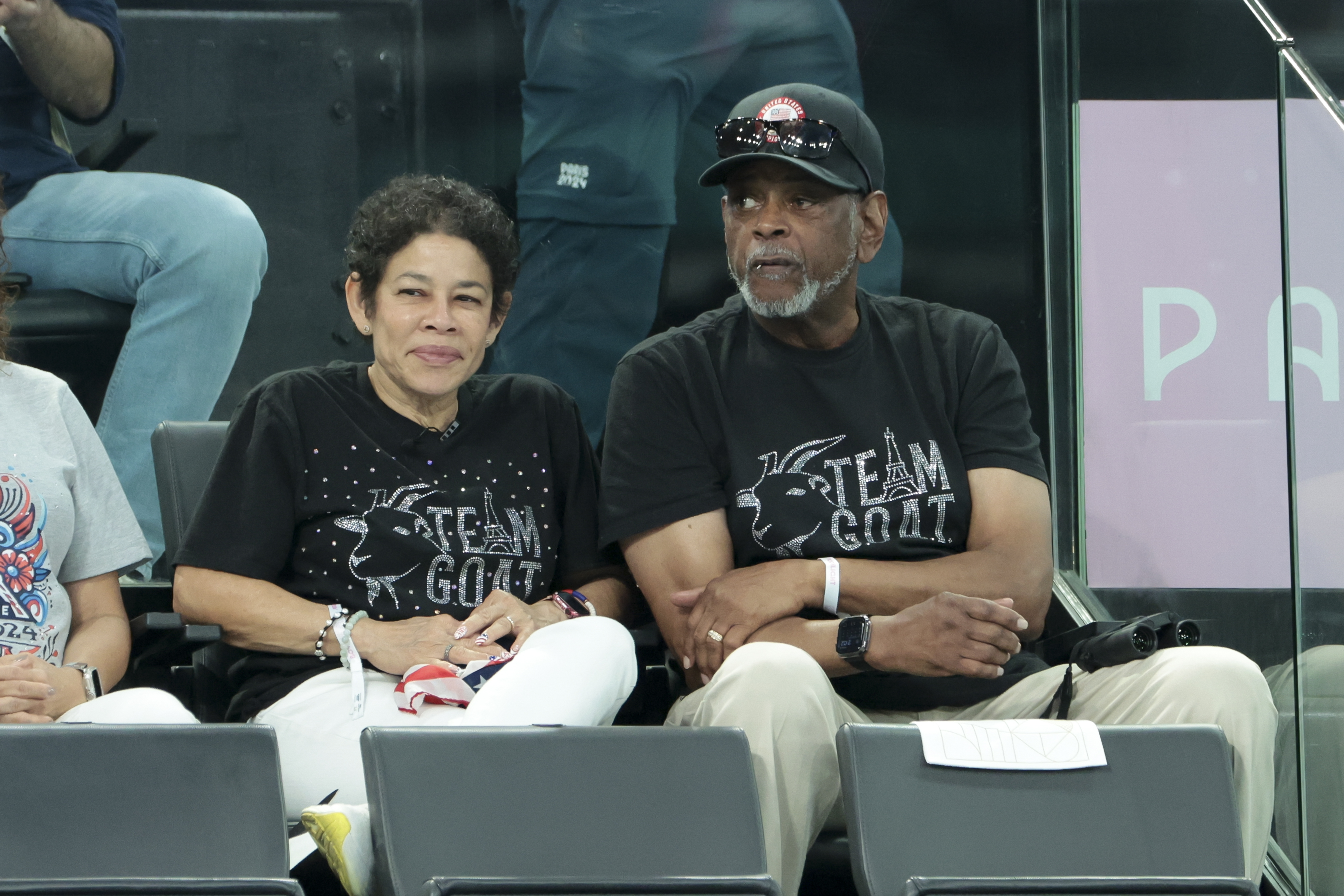 Nellie Biles and Ronald Biles at the 2024 Paris Olympics