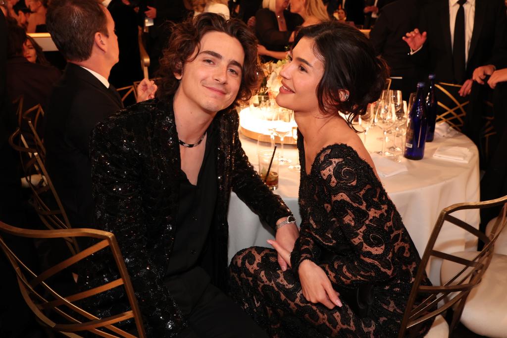 Kylie Jenner and Timothée Chalamet in January. 