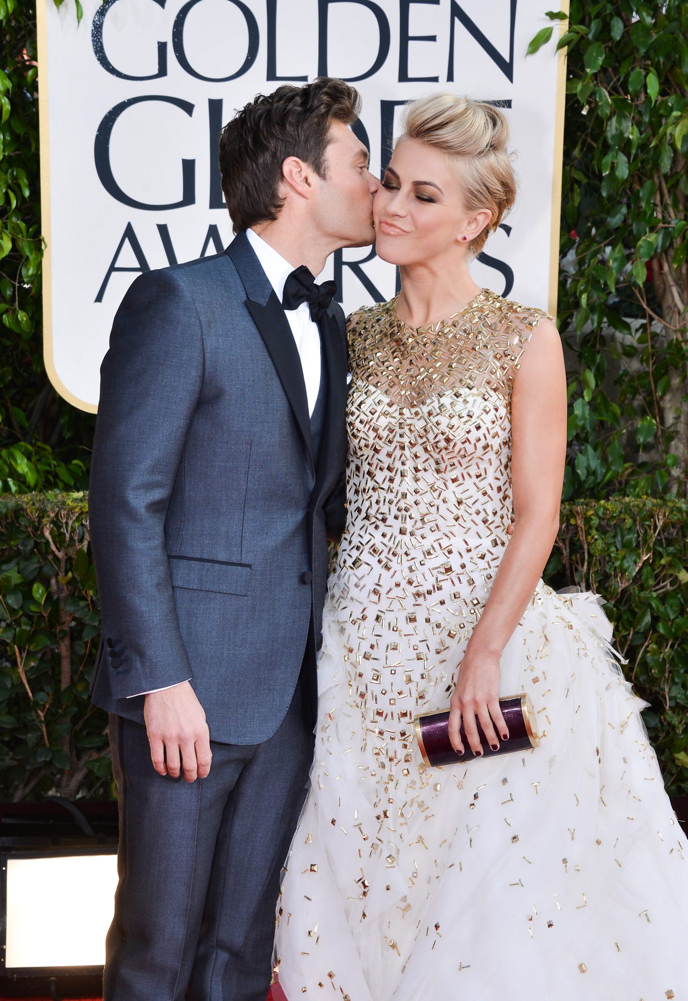 Ryan Seacrest and Julianne Hough at the 70th Annual Golden Globe Awards.