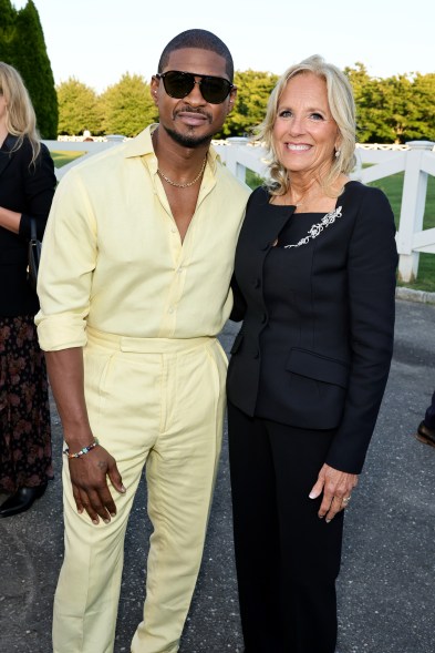 Usher and Jill Biden attend the Ralph Lauren show during NYFW 2024