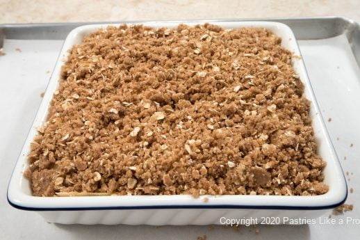 Apple Crisp ready for the oven