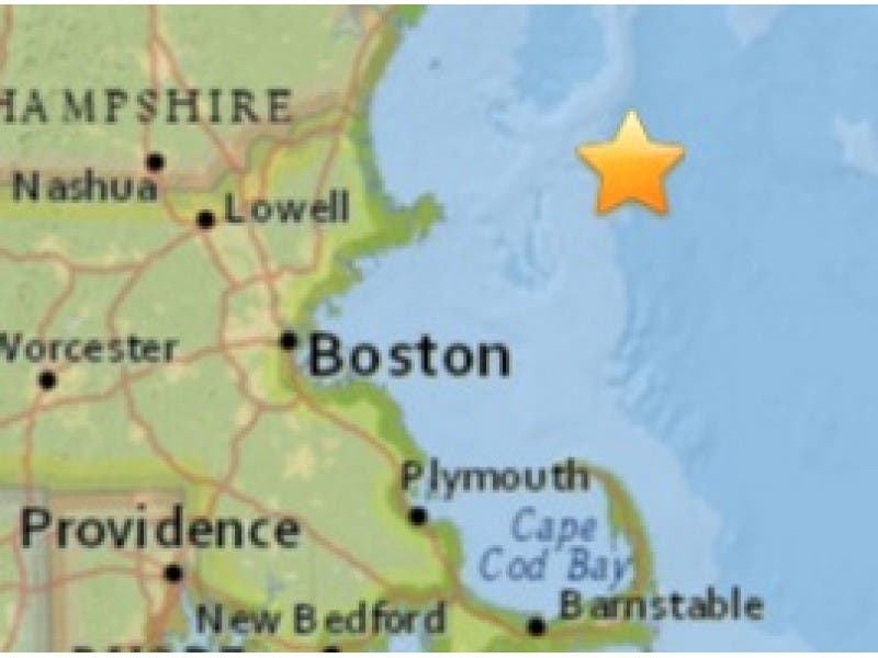 Earthquake Recorded Off Massachusetts Coast