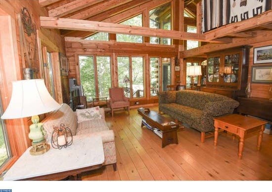 WOW House For Sale In Phoenixville: Custom Log Cabin With Fireplace