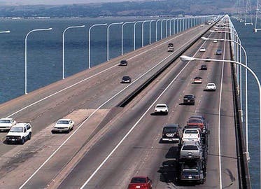 Driver Veers Off Road After Exiting San Mateo-Hayward Bridge