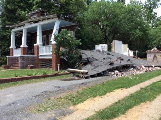 Only Porch, Basement Left After Home Collapse: PHOTOS