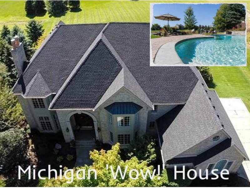 Party on This Michigan 'Wow!' House Patio: Gallery