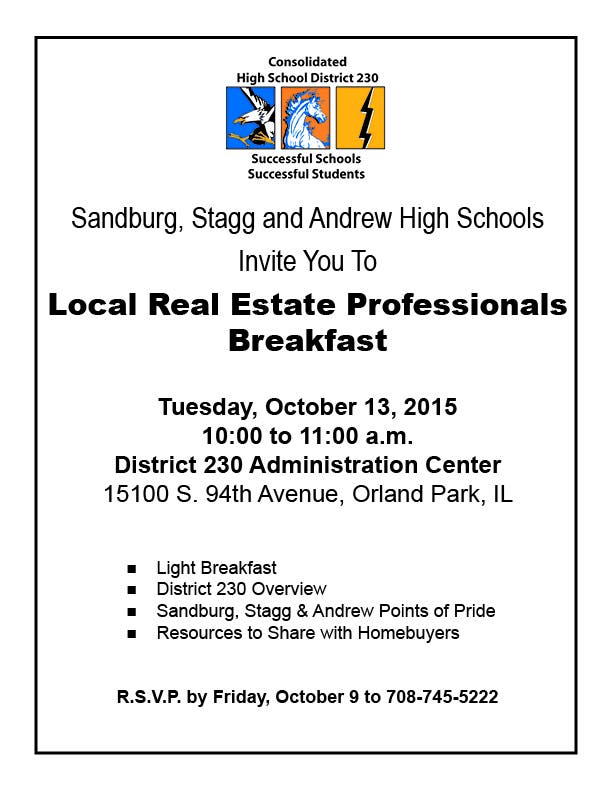 District 230 to host Real Estate Professionals breakfast