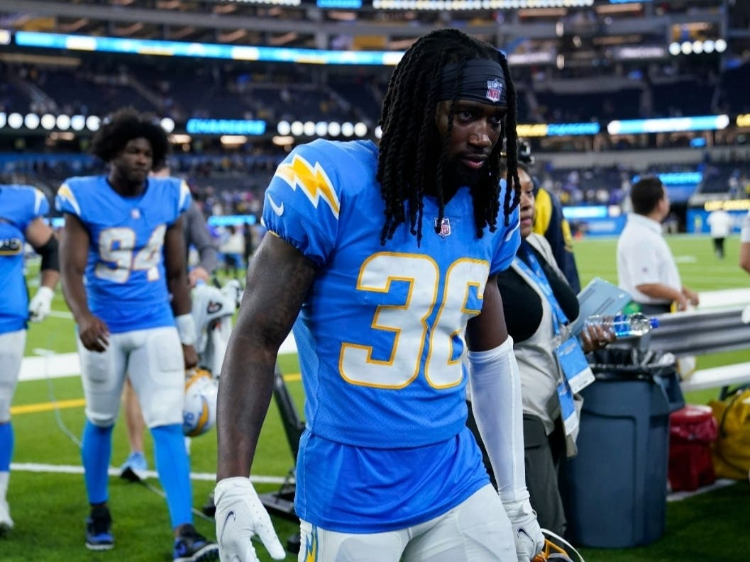 Ja'Sir Taylor (36), here during an exhibition game against the Los Angeles Rams in August, has been named to the 53-player roster of the Los Angeles Chargers.