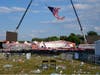 Litter and debris cover the venue after the shooting at the rally for former President Donald Trump in Butler, PA.