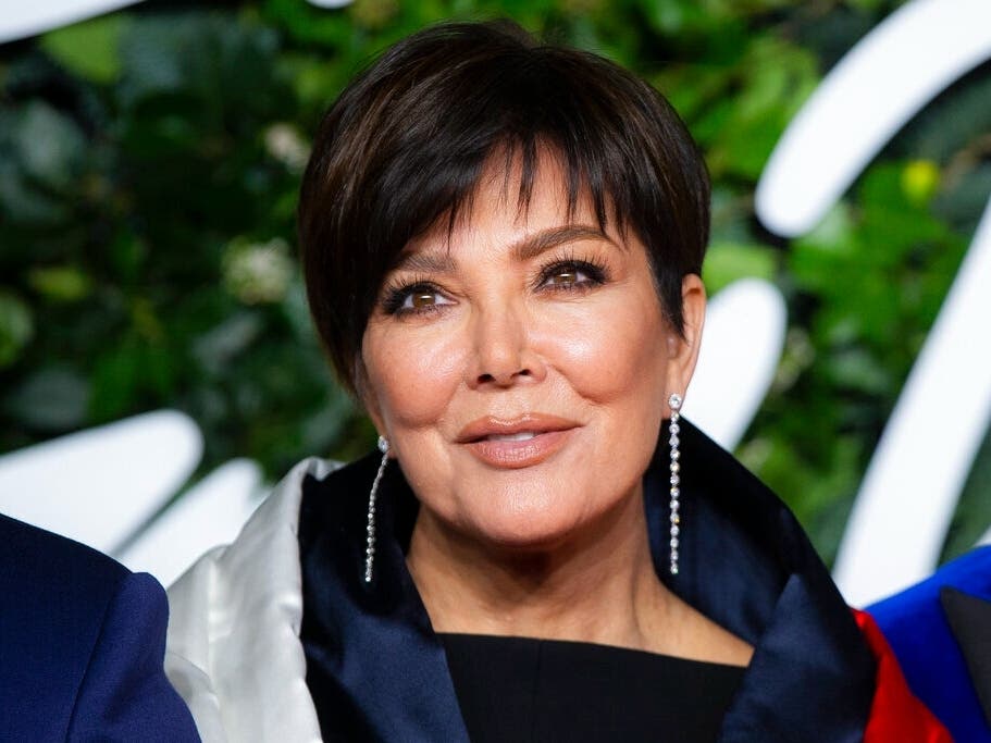 Kris Jenner poses for photographers upon arrival at the The Fashion Awards in London Monday, Nov. 29, 2021. 