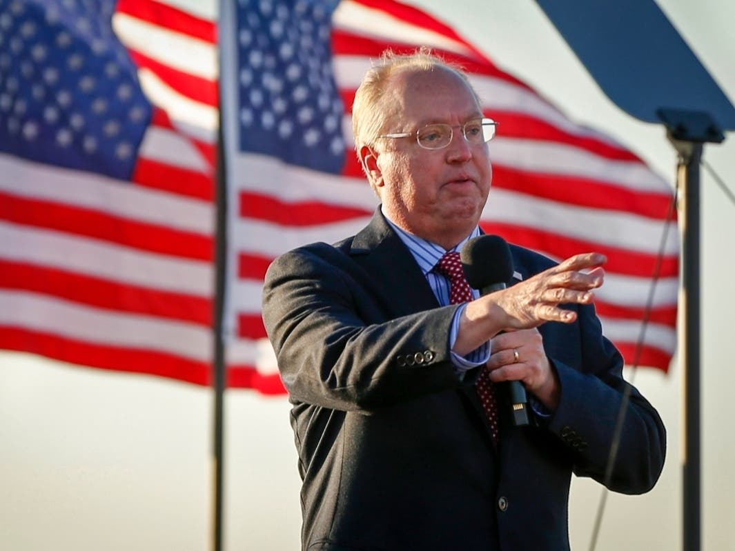 Rep. Jim Hagedorn, R-Minn., addresses a crowd at a campaign rally for President Donald Trump Friday, Oct. 30, 2020, in Rochester, Minn. 