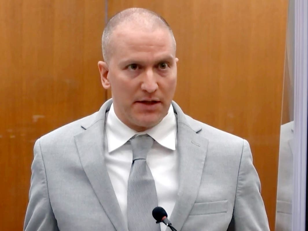 In this image taken from video, former Minneapolis police officer Derek Chauvin addresses the court at the Hennepin County Courthouse, June 25, 2021, in Minneapolis. Chauvin was convicted in the killing of George Floyd.